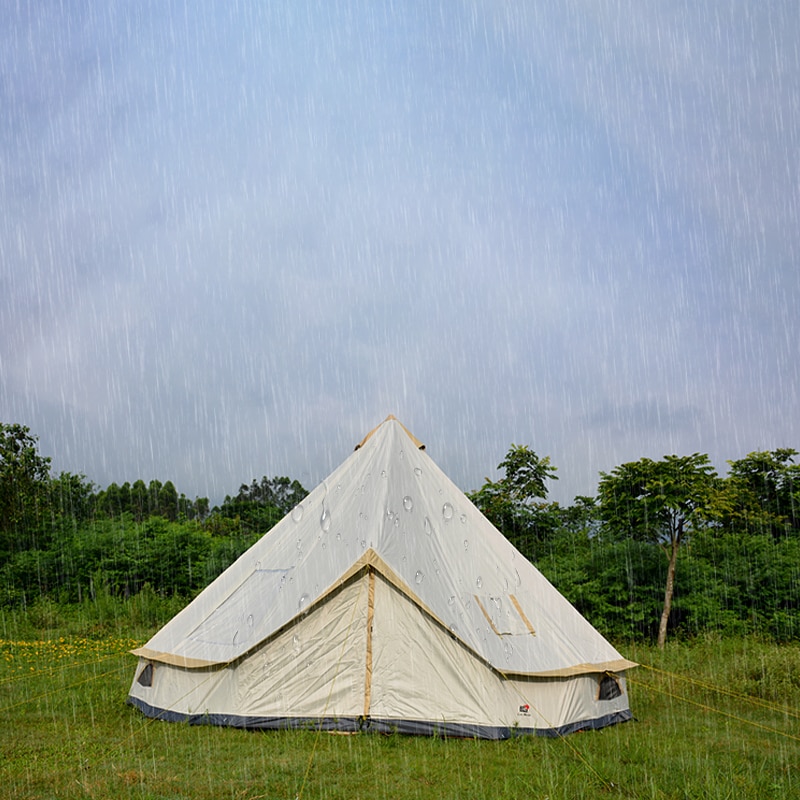 Oxford Bell Tent with Roof Stove Jack, Waterproof 4 Season Yurt Wall Tents Family Camping Glamping 4-8 Person 2