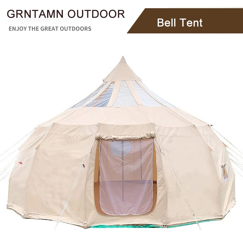 Multifunctional Waterproof Camping Bell Tent 5M Canvas/900D Oxford Cloth Tent 4 Season Luxury Large Glamping Tent 1