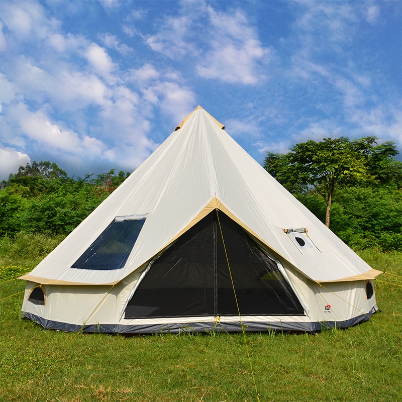 4M Polyester 6-10 Person Glamping Bell Tent (Beige,Green or Orange) 2