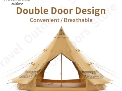 Naturehike 5-8 Person Double Door Waterproof Canvas Cotton Bell Tent 1