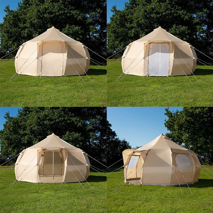 Luxury Waterproof Lotus Shaped Dome Canvas Tent 2
