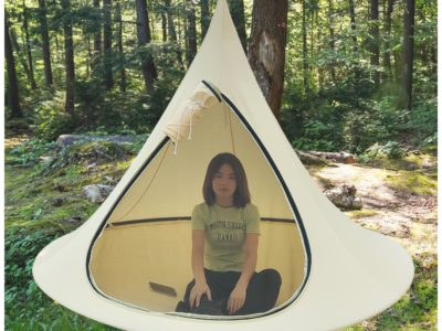 Outdoor Waterproof Canvas Hanging Hammock Tent with Screen Door (1.8M) 1