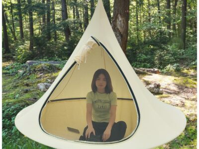 Outdoor Waterproof Canvas Hanging Hammock Tent with Screen Door (1.8M) 1